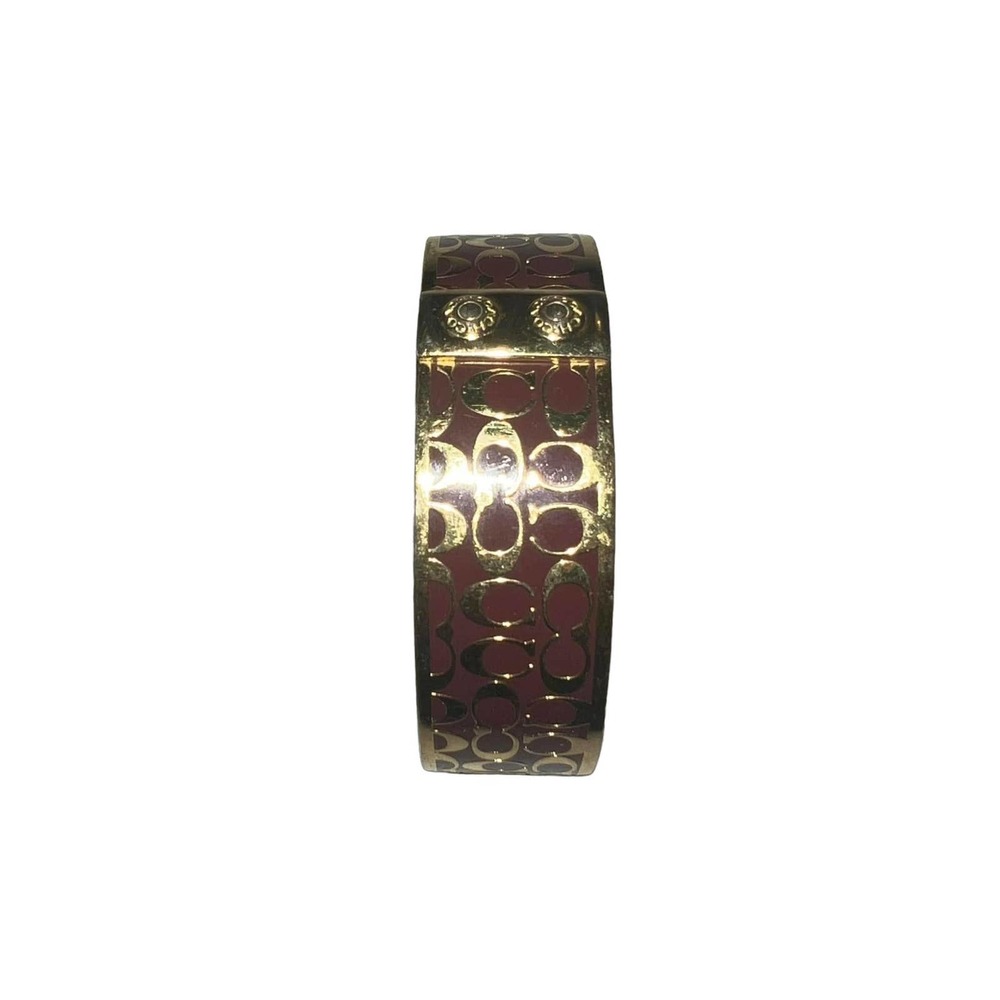 Coach Brown & Golden Signature Bangle Bracelet